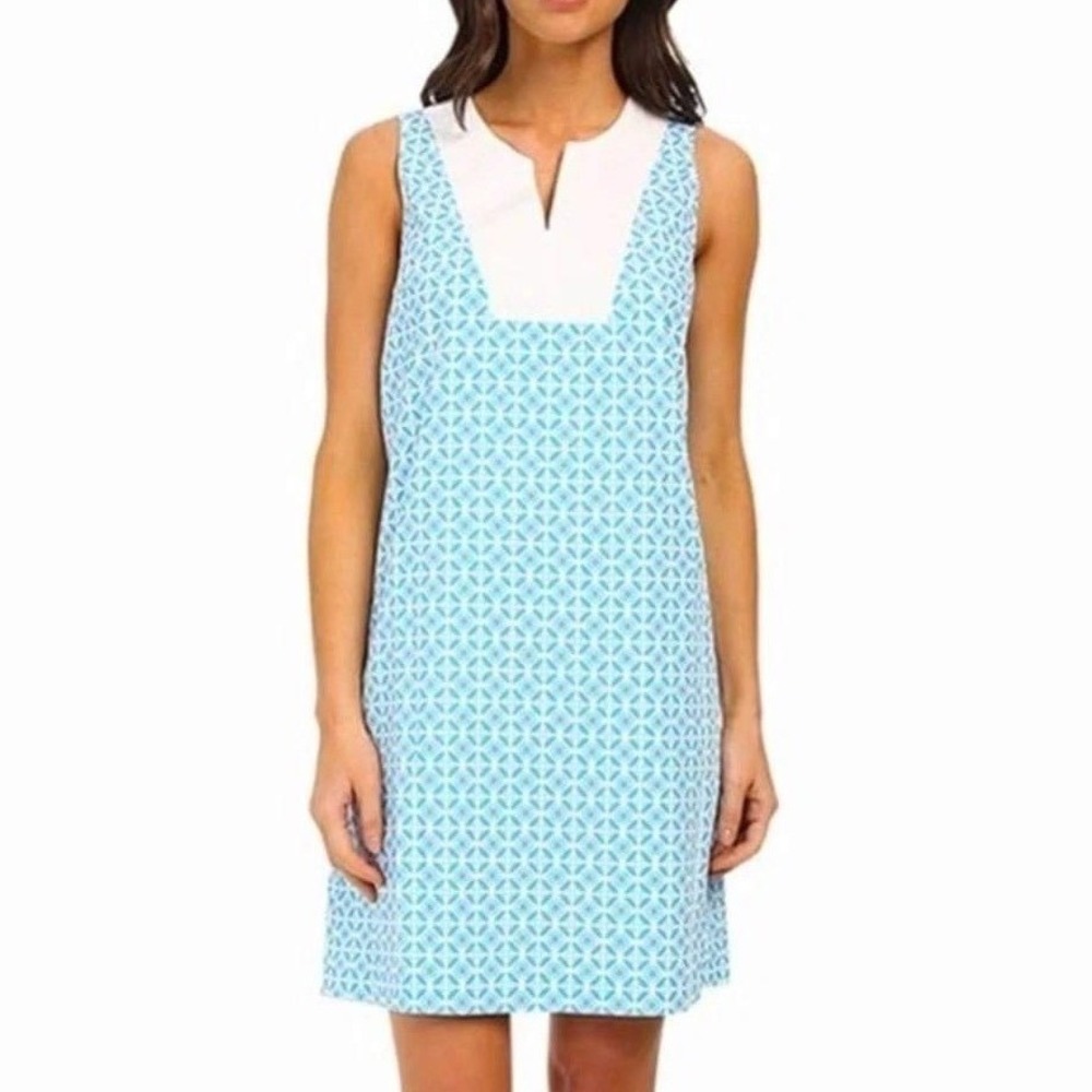 Pendleton Women's Vista Sleeveless V Neck Colorblock Fully Lined Midi Dress Sz 8